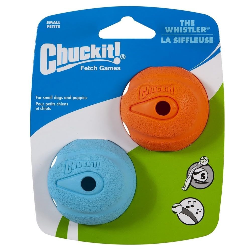 Buy now Chuckit! The Whistler Ball Dog Toy, Small (2 Inch Diameter) for Dogs 0-20 lbs, Pack of 2 at indiglob india