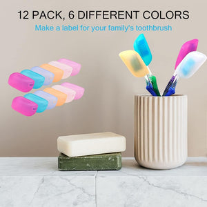 V-TOP Silicone Toothbrush Case Covers, 12 Pack Toothbrush Head Covers for Travel, Tooth Brush Covering for for Home and Outdoor