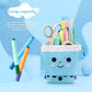 Cute Standing Pencil Case Pen Holder for Kids, Pop Up Stand UP Bubble Tea Pen Organizer Kawaii Stationary for Christmas Holiday New Year Office (Blue)