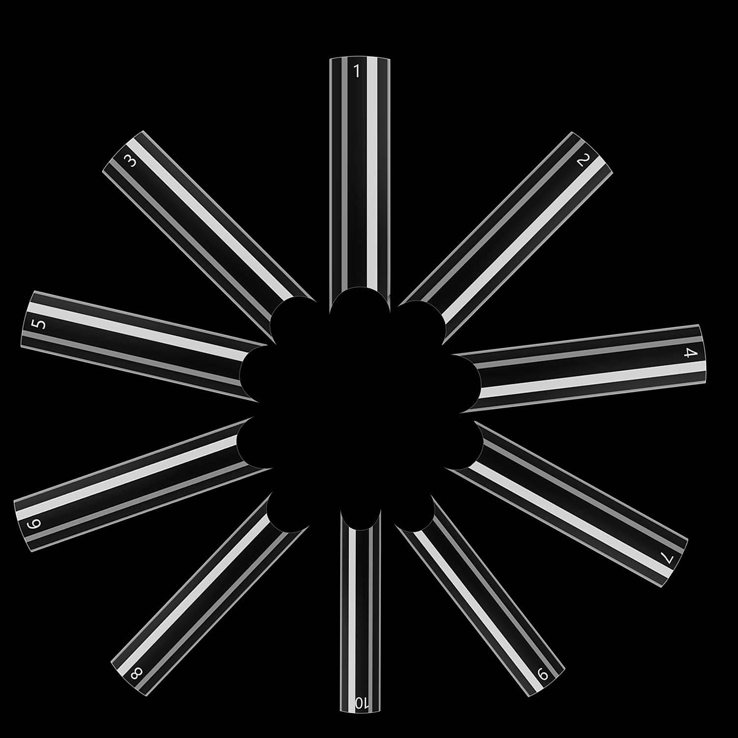 500 Pcs Clear Extra Long C Curve False Nail Tips,XXL C Curve Acrylic Fake Nail Tips with Bag for Nail Salon and DIY, Extra Long French Tips Half Cover Straight Square Nail Tips 10 Sizes - My Store