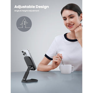 Lamicall Cell Phone Stand for Desk - [Height Adjustable] Foldable Mobile Phone Holder, Portable Stand for iPhone 17 16 15 14 13 12 11 Pro Max Plus Air, Galaxy S25 S24, Cellphones, Office Accessories