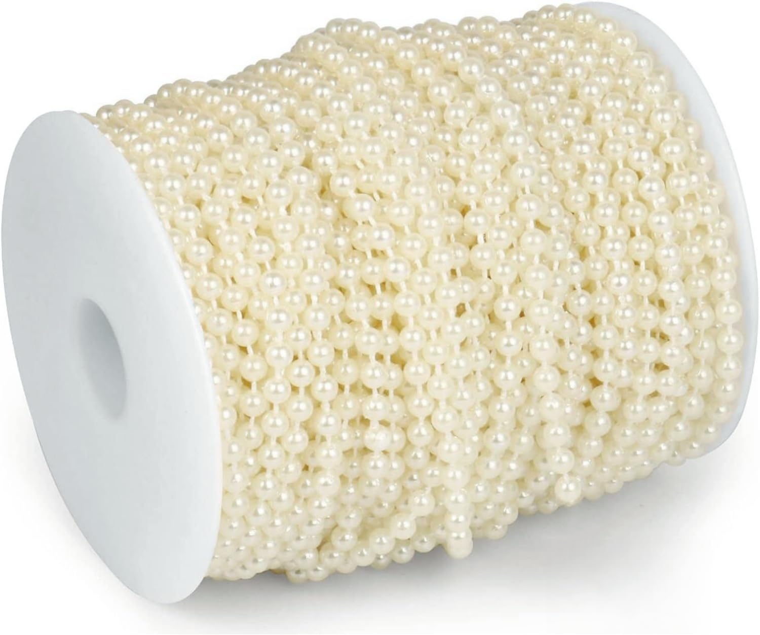 Buy now B&S FEEL 5mm Faux Pearl Beads Garland Pearl Bead Roll Strand for Wedding Party Decoration, 99 Feet Roll (Ivory) at indiglob india