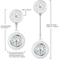 Avaner Retractable Nurse Watches Clip-on Hanging Fob Watches Cute Flower Pattern Lapel Watches for Nurses Doctors with Silicone Cover