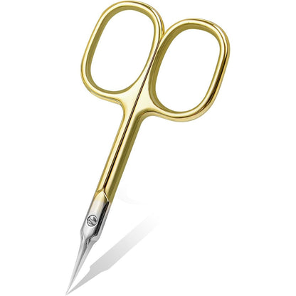 CGBE Cuticle Scissors Extra Fine Curved Blade, Super Slim Manicure Scissors for Cuticles Professional Small Scissors with Precise Pointed Tip Grooming Blades, Eyebrow, Eyelash, and Dry Skin - Silvery