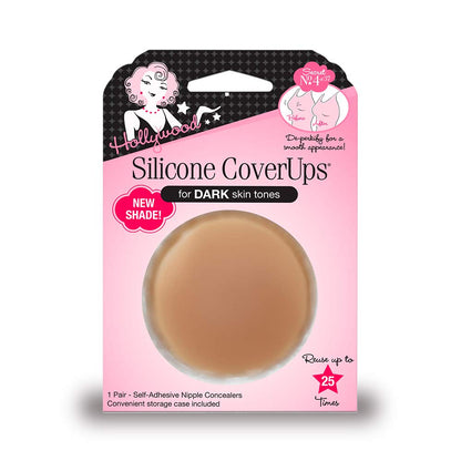 Buy now Hollywood Fashion Secrets Silicone Coverups, Hypoallergenic, Reusable, Washable, Gentle on Skin, Ultra Thin, Self Adhesive, Dark Shade, 1 Pack at indiglob india