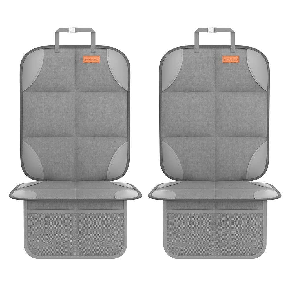 Buy now SMART ELF Car Seat Protector, 2Pack Seat Protector Protect Child Seats with Thickest Padding and Non-Slip Backing Mesh Pockets for Baby and Pet,Sedan SUV Truck (Black) at indiglob india