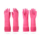 Mamison 2 Pairs Reusable Waterproof Household Dishwashing Cleaning Rubber Gloves, Non-Slip Kitchen Glove (Pink, Medium (Pack of 2))