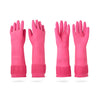 Mamison 2 Pairs Reusable Waterproof Household Dishwashing Cleaning Rubber Gloves, Non-Slip Kitchen Glove (Pink, Medium (Pack of 2)) - Pink