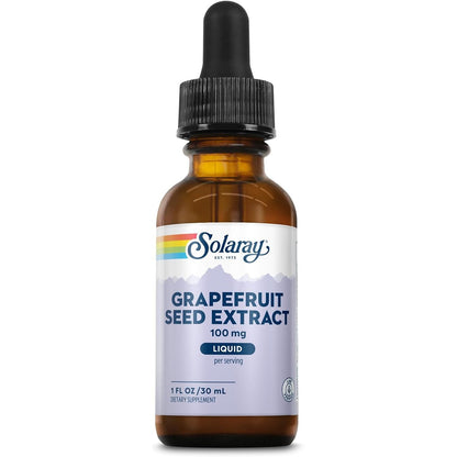 SOLARAY Grapefruit Seed Extract Drops 100mg - Wellness Support Supplement - Convenient Liquid Drops, 60-Day Money Back Guarantee, Lab Verified, Approx. 100 Servings, 1 FL OZ