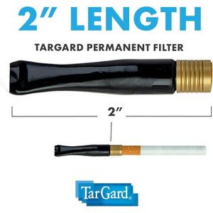 TarGard Reusable Cigarette Filter Holder, Portable Filter System, Easy to Clean, Trusted Over 50 Years (1 Black Mouthpiece, 1 Clear Mouthpiece, Metal Filter)