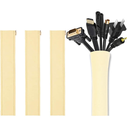 JOTO 1 Pack Cable Management Sleeve, 26 Feet Cord Organizer System with Zipper for TV Computer Office Home Entertainment, Flexible Cable Sleeve Wrap Cover Wire Hider System -Black