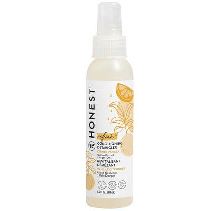 The Honest Company Conditioning Hair Detangler, Tear-Free Hypoallergenic Leave-In Conditioner and Fortifying Spray, Citrus Vanilla Refresh, 4 fl oz
