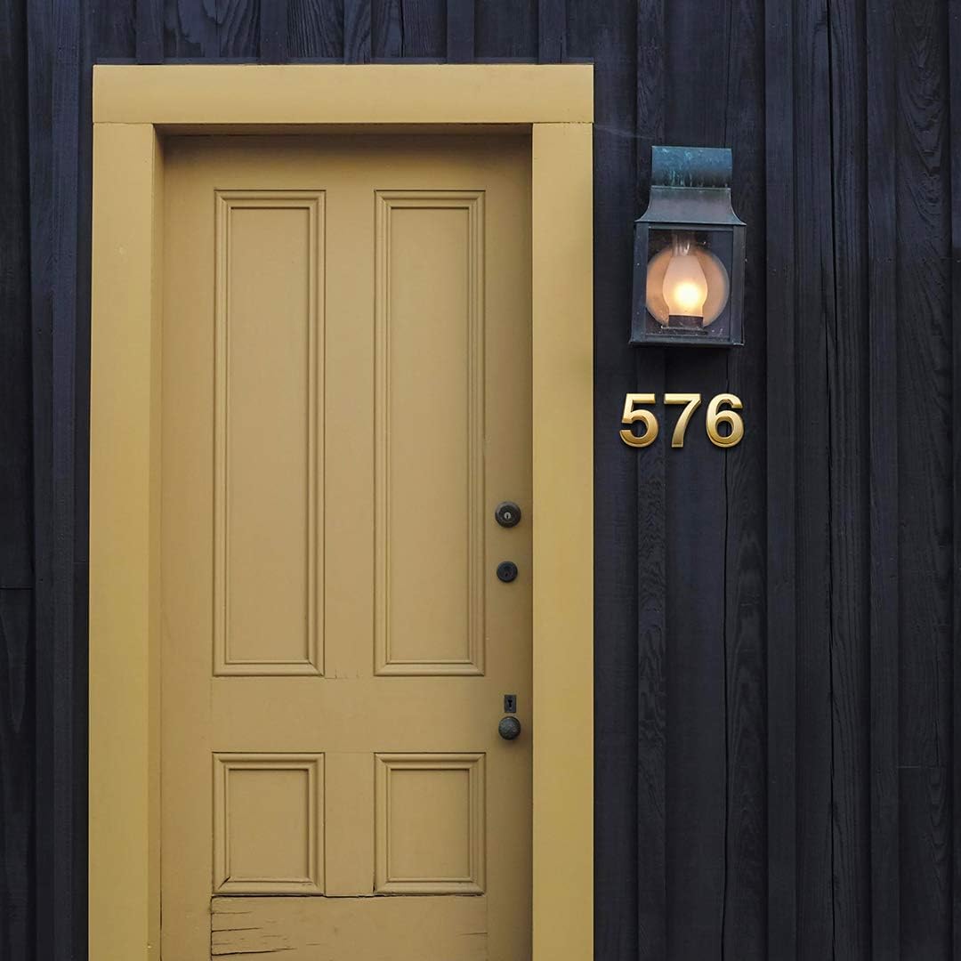Buy now Mailbox Numbers for Outside, 2 Inch Door Address Number Stickers for Apartment Room, Gold Shiny, 1 Set of 10 Pcs. at indiglob india