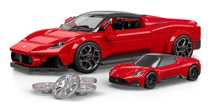 Buy now Hot Wheels 1/32 Maserati MC20 Building Kit, 250 Pieces, Includes 1/64 Mini Car, Hot Wheels Mattel Brick Shop at indiglob india