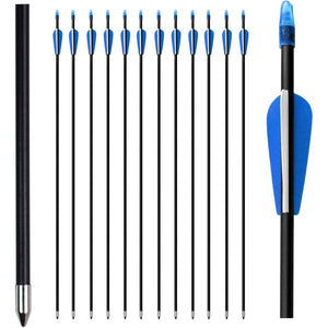 Archery Targeting Arrows 28inch Practice Arrows for Recurve Bow Fiberglass Training Arrows for Kids Youth and Teens (12Pcs/6Pcs)