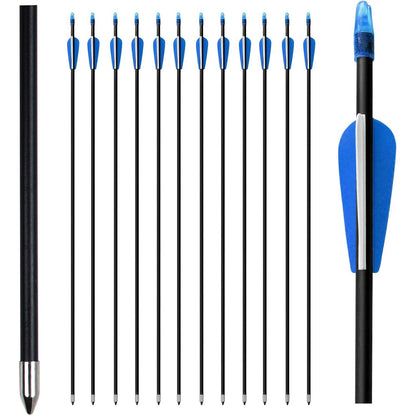 Archery Targeting Arrows 28inch Practice Arrows for Recurve Bow Fiberglass Training Arrows for Kids Youth and Teens (12Pcs/6Pcs)