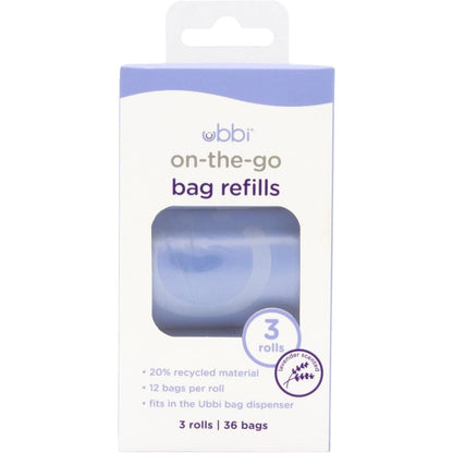 Ubbi On-the-Go Refill Bags, Lavender Scented, Value Pack of 36, Baby On The Go Diapering Essentials