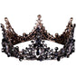 Aiosy Halloween Black Crown Rhinestone Tiara and Crowns Crystal Queen Tiara Gothic Hair Accessories Wedding Crowns Costume Baroque Crown for Women