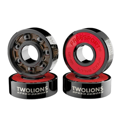 Twolions High Rev 608RS Hybrid Black Ceramic Bearings for Inline Skate or Skateboard or Scooter (Pack of 8)