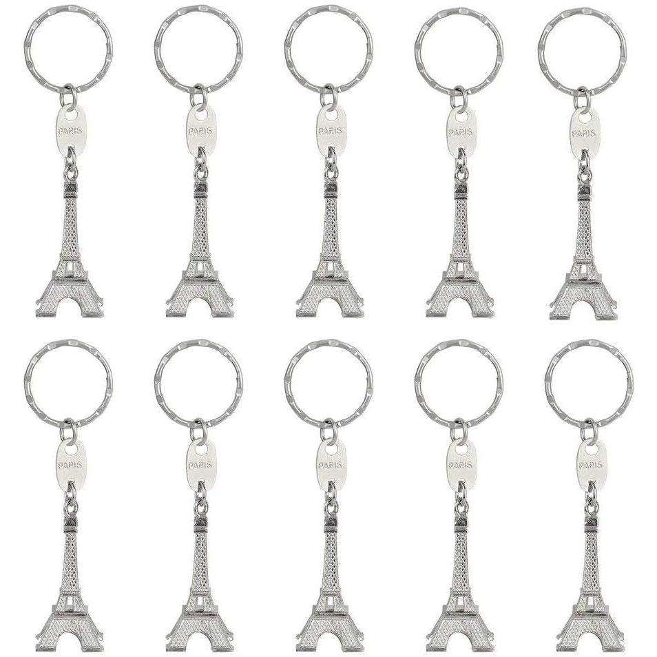 baotongle 15pcs Eiffel Tower Keyring, Paris Eiffel Tower Keychains 3-D Key Ring French Souvenirs Retro Adornment Cute Lovely Decorative Metal Craft Art Statue Model for Table Decor Gifts Silver - My Store