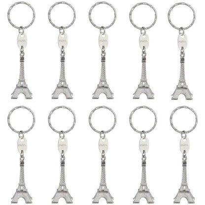 baotongle 15pcs Eiffel Tower Keyring, Paris Eiffel Tower Keychains 3-D Key Ring French Souvenirs Retro Adornment Cute Lovely Decorative Metal Craft Art Statue Model for Table Decor Gifts Silver - My Store