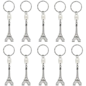 baotongle 15pcs Eiffel Tower Keyring, Paris Eiffel Tower Keychains 3-D Key Ring French Souvenirs Retro Adornment Cute Lovely Decorative Metal Craft Art Statue Model for Table Decor Gifts Silver
