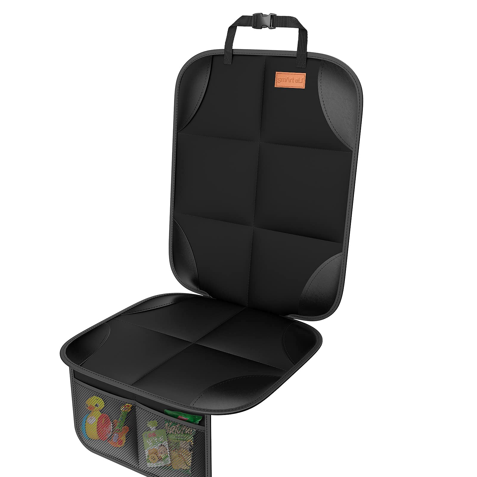 Buy now SMART ELF Car Seat Protector, 2Pack Seat Protector Protect Child Seats with Thickest Padding and Non-Slip Backing Mesh Pockets for Baby and Pet,Sedan SUV Truck (Black) at indiglob india