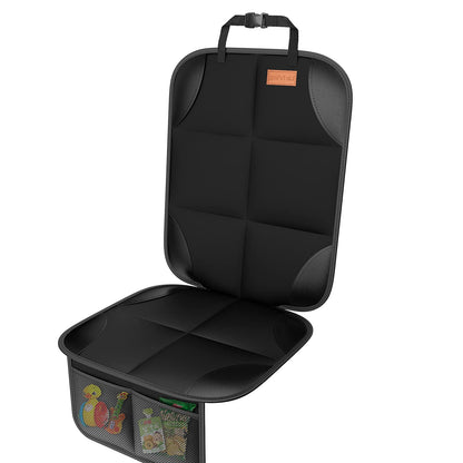Buy now SMART ELF Car Seat Protector, 2Pack Seat Protector Protect Child Seats with Thickest Padding and Non-Slip Backing Mesh Pockets for Baby and Pet,Sedan SUV Truck (Black) 1PS Thick Black at indiglob india