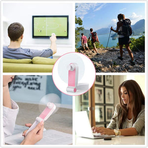 Personal Handheld Fan, Mini Portable Pocket Fan, Small Lightweight USB Rechargeable for Home Sports Outdoor Travel, 2 Speed Powerful Wind (Pink)