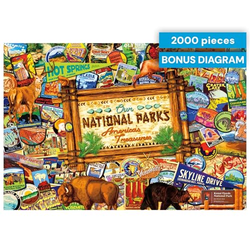 Buy now Buffalo Games Jigsaw Puzzle ƒ?? Our National Parks Collage by Kate Ward Thacker ƒ?? 2000-Piece Puzzle for Adults, Includes Poster, Made in USA at indiglob india