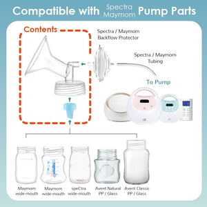 Maymom Pump Part Compatible with Spectra Ameda Luna Pumps, Synergy Gold; Inc Wide Mouth Flange 19 mm Blue Valve; Not Original Spectra Flange; Replace Spectra S1 S2 Plus Flange
