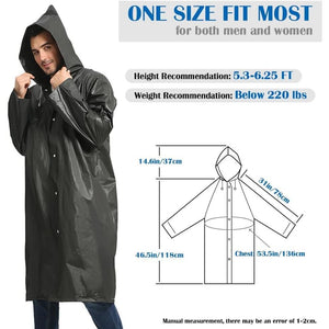 Opret 2 Pack Raincoats for Adults Reusable, EVA Rain Ponchos Lightweight Rain Coat Waterproof Rain Gear for Men and Women