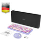 Perixx PERIDUO-713PP Wireless Mini Keyboard and Mouse Combo - Retro Round Key Caps - Pastel Purple - US English Layout (PD-713PPUS-11953)