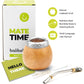 BALIBETOV Yerba Mate Gourd Set (Original Natural Handmade Yerba Mate Cup Argentina) - Includes Mate Tea Cup, Bombilla (Mate Straw) and Clean Brush - Classic Mate Cup and Bombilla Set (Suela)