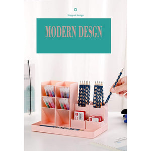 Pen Pencil Holder for Desk, Cute Stationery Home Office School Craft Art Supply Accessory Crayon Caddy Box Organizer Storage for Girl Kids (White)