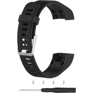 TenCloud Strap Compatible with Vivosmart HR+ Bands Replacement Striped Sport Straps with Tool Kits for Garmin vívosmart HR Plus Tracker (Black)