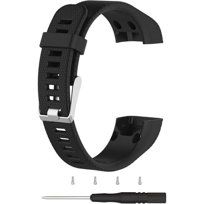 TenCloud Strap Compatible with Vivosmart HR+ Bands Replacement Striped Sport Straps with Tool Kits for Garmin vívosmart HR Plus Tracker (Black)