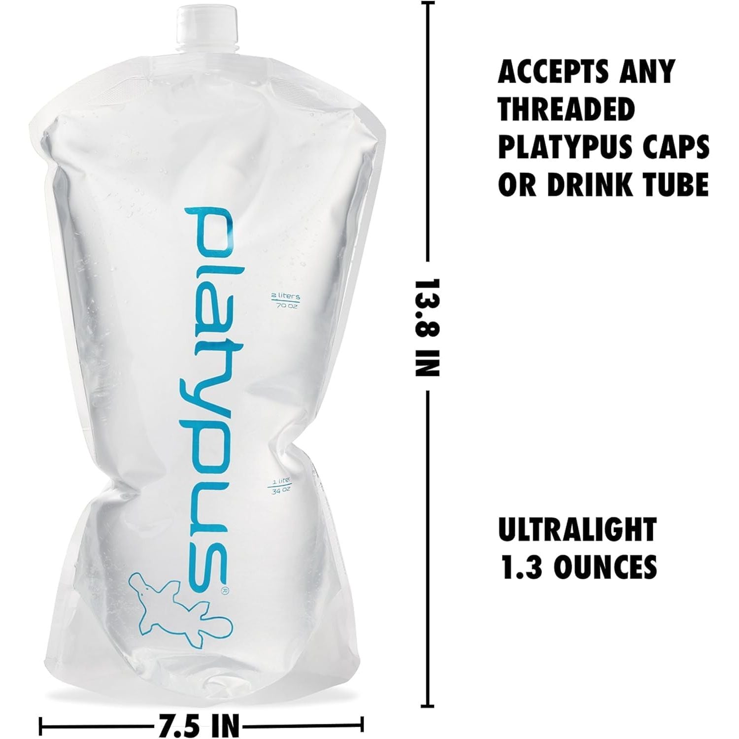 Buy now Platypus Platy 2-Liter Ultralight Collapsible Backpacking Water Bottle at indiglob india