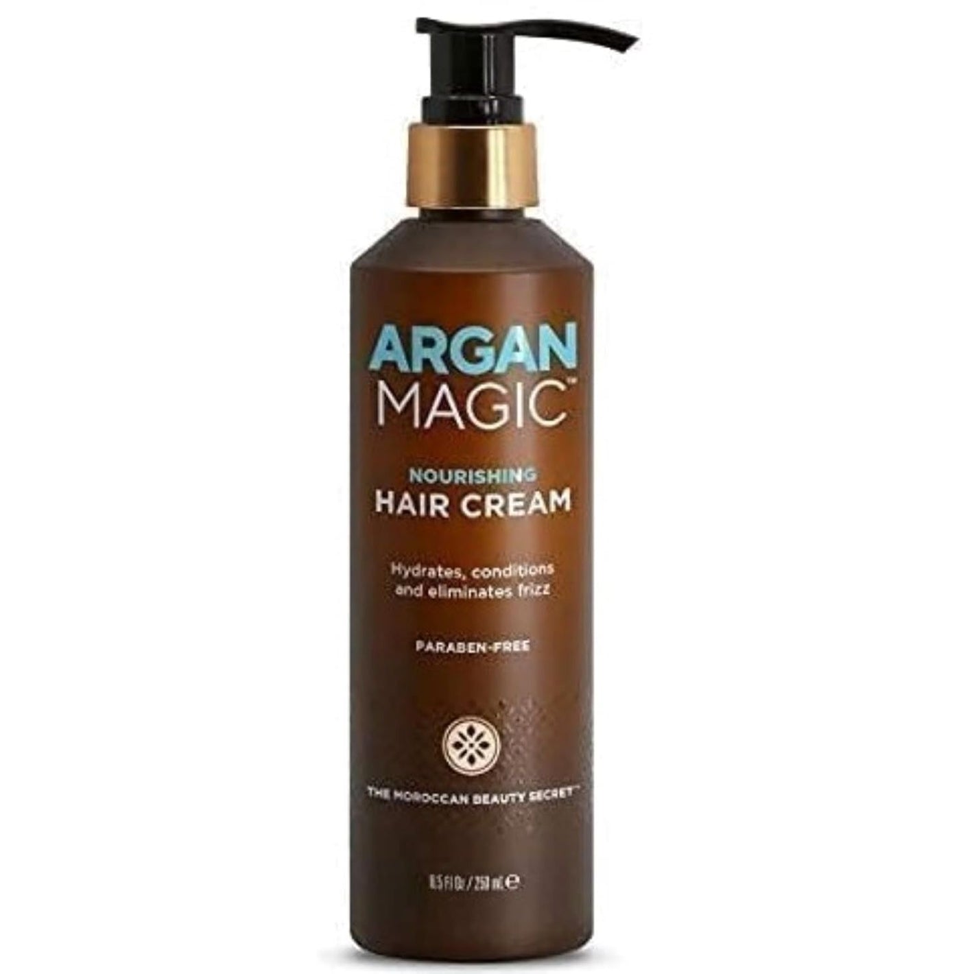 Argan Magic Nourishing Hair Cream - Hydrates, Conditions, and Eliminates Frizz for All Hair Types | Seals in Shine | Made in USA, Paraben Free, Cruelty Free (8.5 oz)