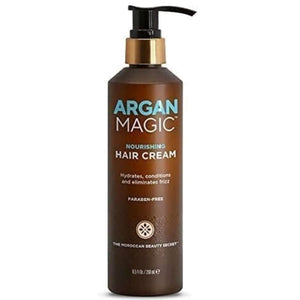 Argan Magic Nourishing Hair Cream - Hydrates, Conditions, and Eliminates Frizz for All Hair Types | Seals in Shine | Made in USA, Paraben Free, Cruelty Free (8.5 oz)