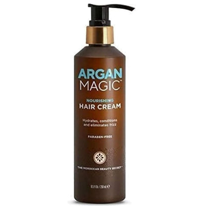 Argan Magic Nourishing Hair Cream - Hydrates, Conditions, and Eliminates Frizz for All Hair Types | Seals in Shine | Made in USA, Paraben Free, Cruelty Free (8.5 oz)