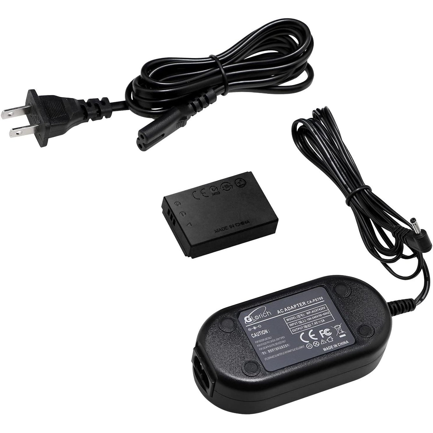 Glorich ACK-E12 AC Power Adapter DR-E12 DC Coupler LP-E12 LPE12 Dummy Battery Kit for Canon EOS M200, M100, M50 Mark II, M50, M10, M2, M, Kiss M, Kiss M2 Mirrorless Digital Cameras.