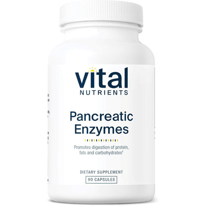 Vital Nutrients Pancreatic Enzymes 1000mg (Full Strength) | Pancreatin Digestion Supplement with Protease, Amylase & Lipase | Digestive Enzymes | Gluten, Dairy, and Soy Free | 90 Capsules