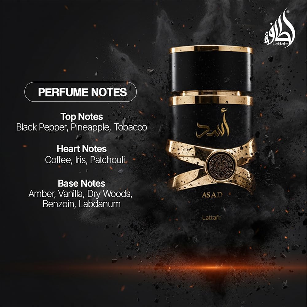 Buy now Lattafa Perfumes Asad for Unisex Eau de Parfum Spray, 3.4 Ounce at indiglob india