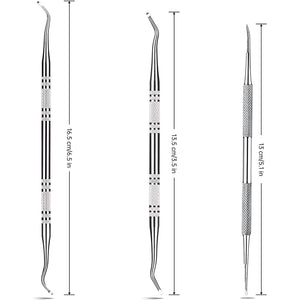 3-Pack Ingrown Toenail File and Lifters, Professional Surgical Stainless Steel Ingrown Toenail Tool- Safe Nail Cleaning Treatment Pedicure Tools Kit Under Sidewall Cleaner Pain Relief Accessories