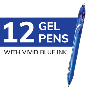 Buy now BIC Gelocity Quick Dry Blue Gel Pens, Medium Point (0.7mm), 12-Count Pack, Retractable Gel Pens With Comfortable Full Grip at indiglob india