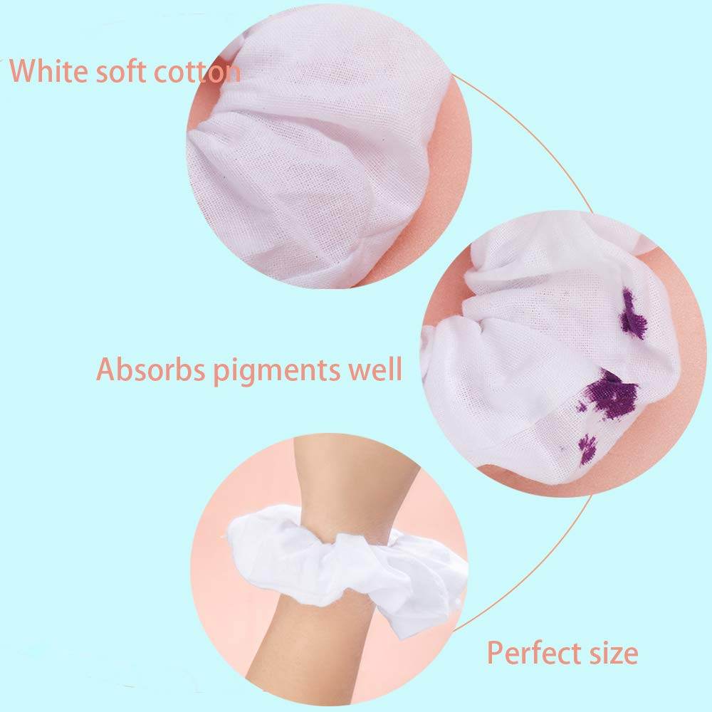 10 Pack White Cotton Scrunchies for Tie Dye Hair Elastic Hair Ties Pony Tail Holder for Party - My Store