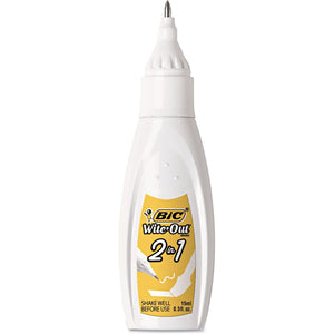 BIC 15ml Bottle Wite-Out 2 in 1 Correction Fluid (BICWOPFP11),White