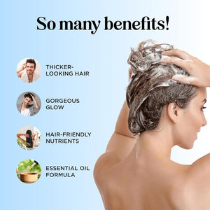 Rosemary and Biotin Shampoo for Thinning Hair - Vegan Volumizing Shampoo for Fine Hair with B Vitamins Argan Oil & Tea Tree Essential Oil - Paraben Silicone and Sulfate Free Vegan Formula (16 Fl Oz)