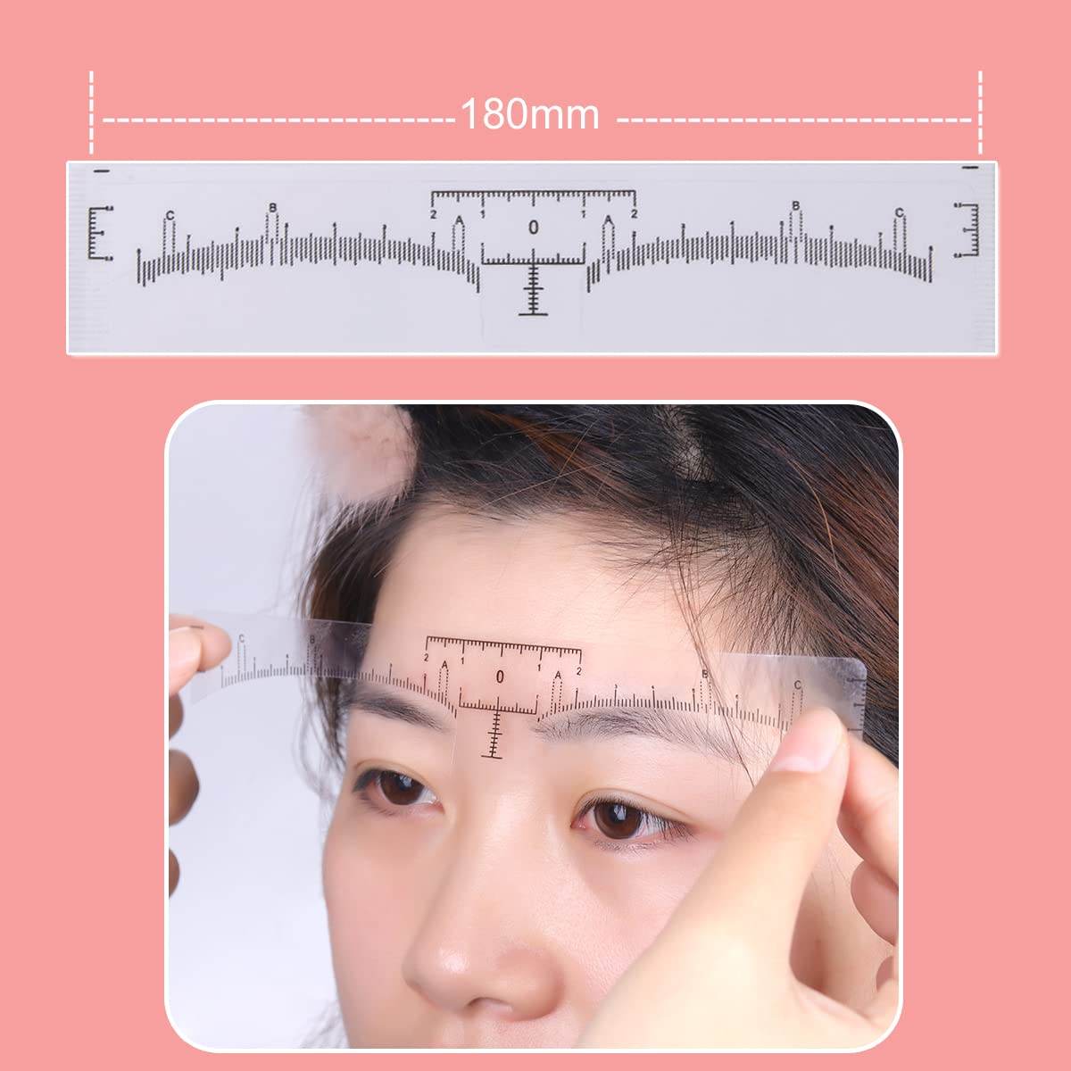 100 Pack Eyebrow Ruler, KINGMAS Disposable Brow Ruler Microblading Adhesive Eyebrow Sticker Stencil Guide Measuring Tool - My Store